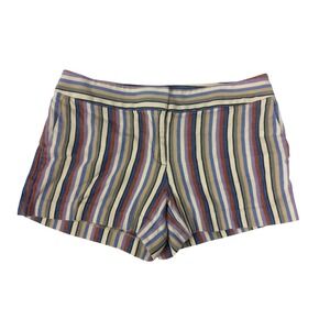 LOFT The Riviera Short Striped Linen Blend Womens Size 10